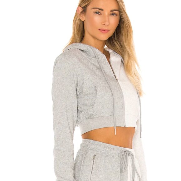 Revolve Renna Cropped Hoodie superdown Grey/ White Mult M Brand New Worn Once - Picture 3 of 6